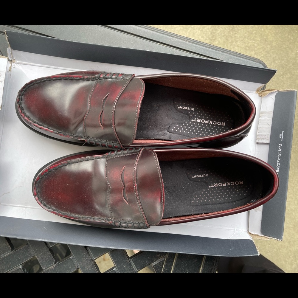 Burgundy rock port loafers, size 13